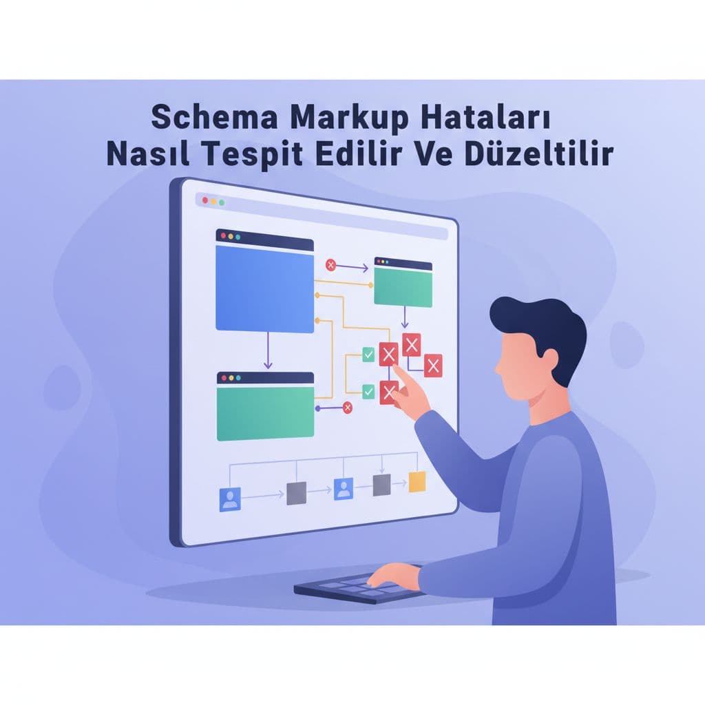 A person reviews abstract data visualizations on a digital screen to identify schema errors.