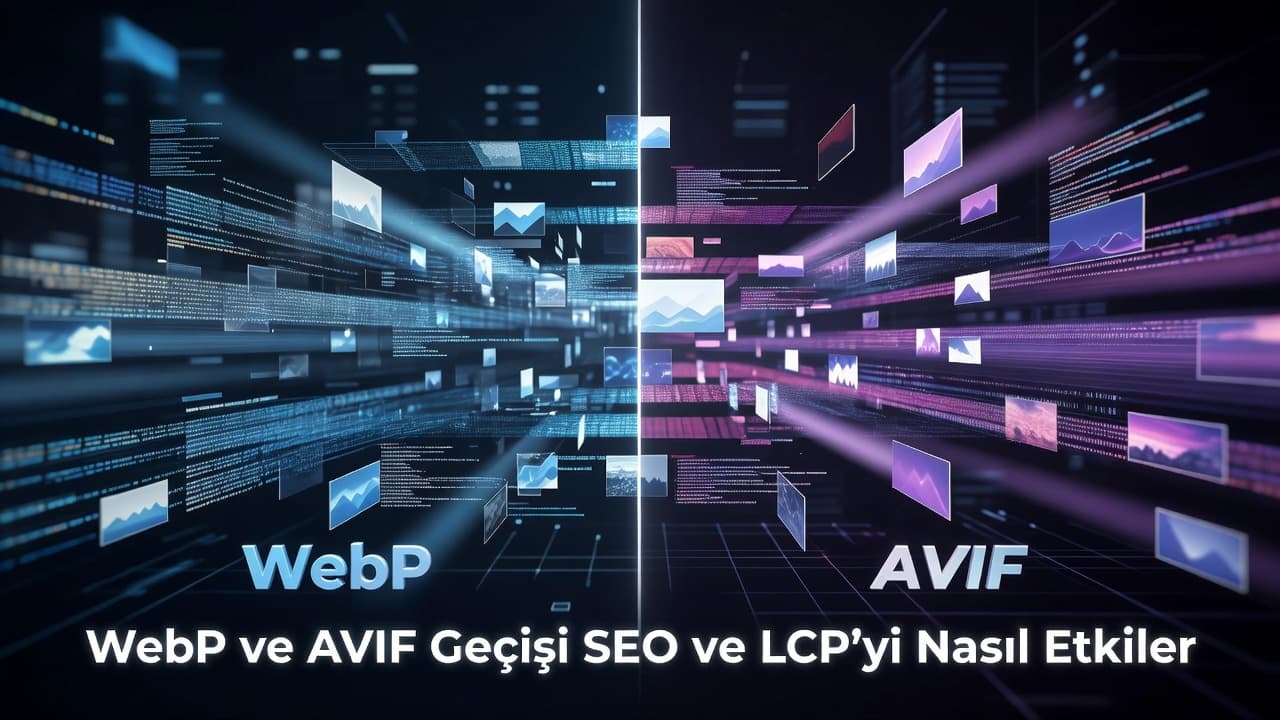 A split screen layout displays abstract artistic textures representing different file types. Glowing particles and cinematic light contrast between the two sides to illustrate a transition between modern compression technologies.